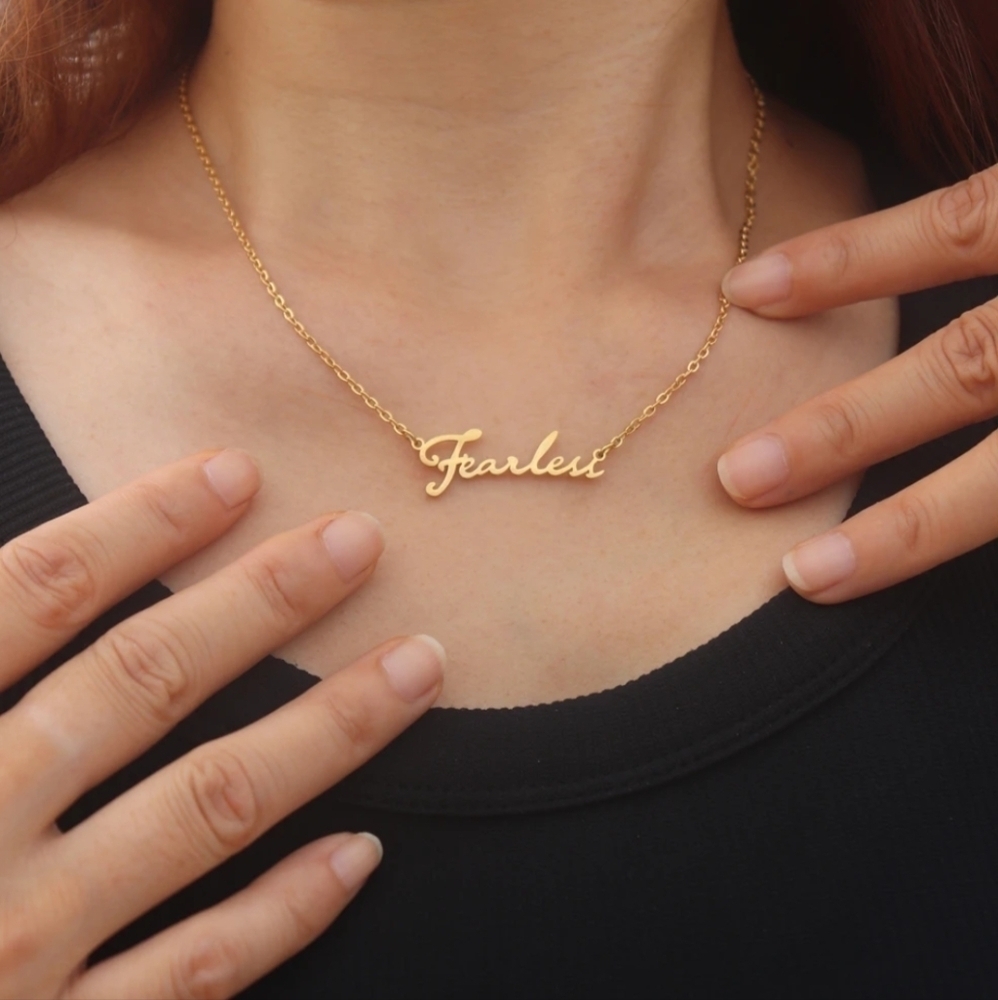 Taylor Swift "Fearless" Necklace Gold Colored Brand New